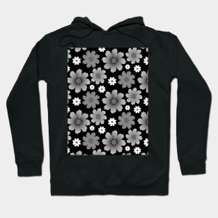 Black and white flower pattern Hoodie